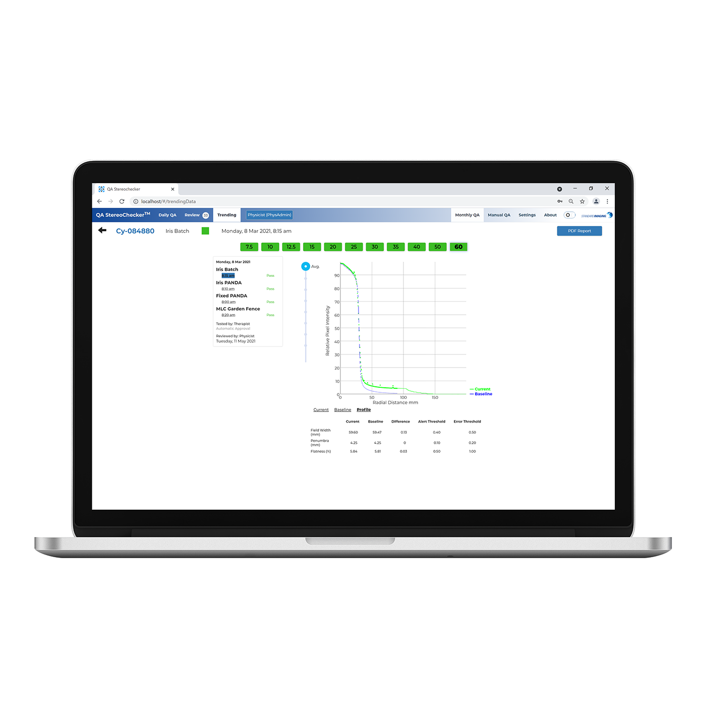 Qasc software iris 1400